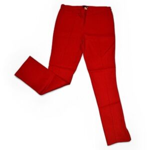 Renuar Pull On Straight Leg Vibrant Red Textured Pants